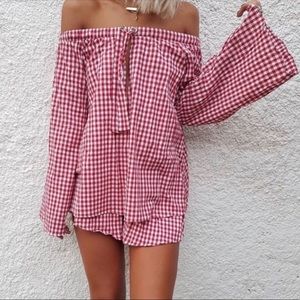 Sabo skirt plaid romper- 2 piece set